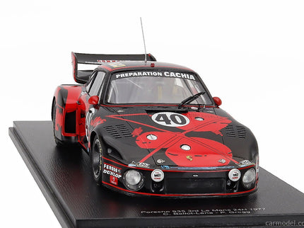 Porsche 935 2.9L F6 Turbo Team Jms Racing N°40 3. Miesto 24h Le Mans 1977 Claude Ballot Lena - Peter Gregg 1:18 Spark Model červená čierna