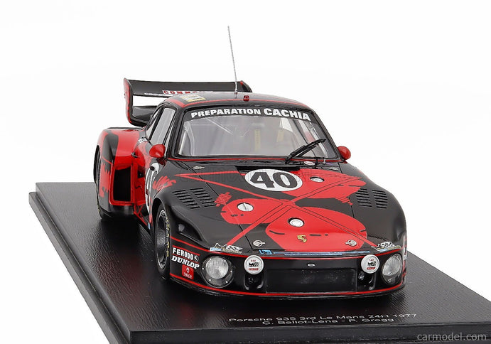Porsche 935 2.9L F6 Turbo Team Jms Racing N°40 3. Miesto 24h Le Mans 1977 Claude Ballot Lena - Peter Gregg 1:18 Spark Model červená čierna