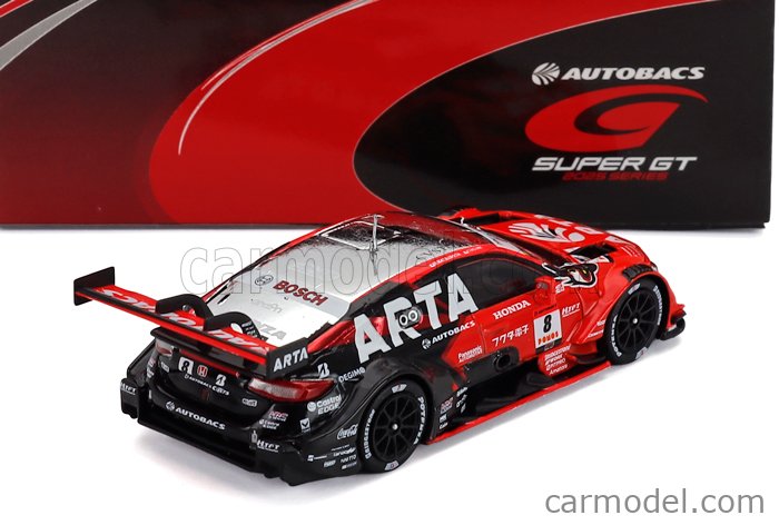 Honda Civic Type R-GT Team Arta Mugen N°8 GT500 Class Super GT 2025 Tomoki Nojiri - Nobuharu Matsushita 1:64 Spark Model oranžová čierna
