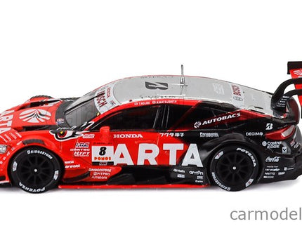 Honda Civic Type R-GT Team Arta Mugen N°8 GT500 Class Super GT 2025 Tomoki Nojiri - Nobuharu Matsushita 1:64 Spark Model oranžová čierna