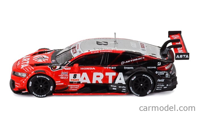 Honda Civic Type R-GT Team Arta Mugen N°8 GT500 Class Super GT 2025 Tomoki Nojiri - Nobuharu Matsushita 1:64 Spark Model oranžová čierna