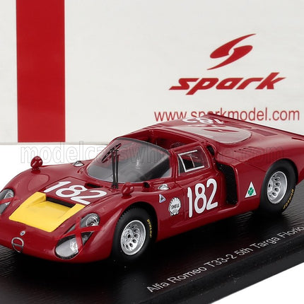 ALFA ROMEO | T33.2 TEAM AUTODELTA N 182 6th TARGA FLORIO 1968 GIANCARLO BAGHETTI - GIAMPIERO BISCALDI | RED