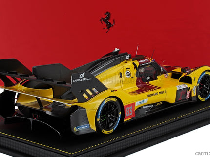 Ferrari 499P 3.0L Turbo V6 Team AF Corse N°83 Víťaz 24h Le Mans 2025 Robert Kubica - Phil Hanson - Yifei YE 1:18 BBR Models žltá červená čierna