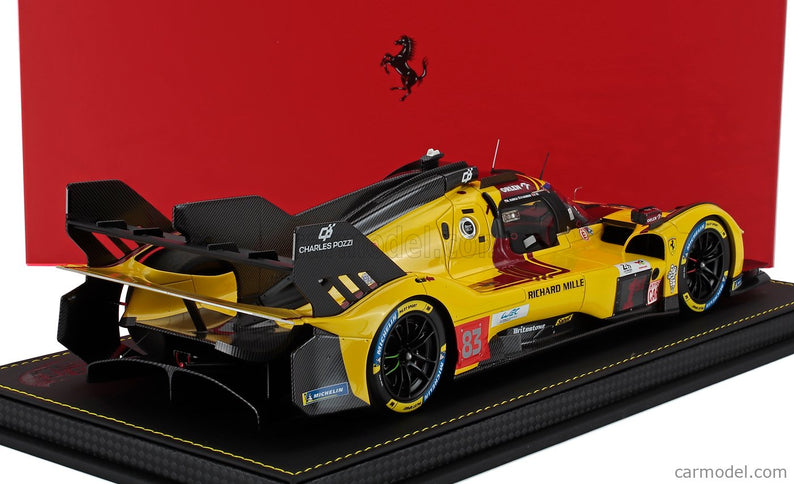Ferrari 499P 3.0L Turbo V6 Team AF Corse N°83 Víťaz 24h Le Mans 2025 Robert Kubica - Phil Hanson - Yifei YE 1:18 BBR Models žltá červená čierna