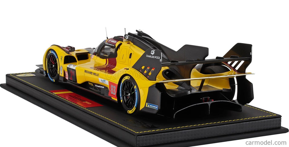 Ferrari 499P 3.0L Turbo V6 Team AF Corse N°83 Víťaz 24h Le Mans 2025 Robert Kubica - Phil Hanson - Yifei YE 1:18 BBR Models žltá červená čierna