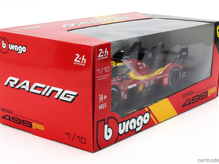 Ferrari 499P 3.0L Turbo V6 Team Ferrari AF Corse N°51 3. Miesto 24h Le Mans 2025 Alessandro Pier Guidi - James Calado - Antonio Giovinazzi 1:18 Bburago červená žltá čierna