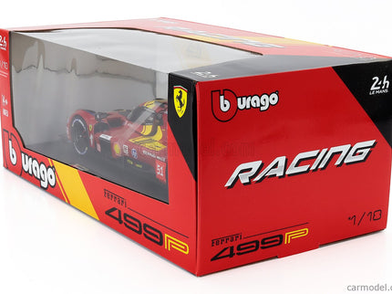 Ferrari 499P 3.0L Turbo V6 Team Ferrari AF Corse N°51 3. Miesto 24h Le Mans 2025 Alessandro Pier Guidi - James Calado - Antonio Giovinazzi 1:18 Bburago červená žltá čierna