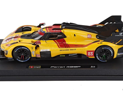 Ferrari 499P 3.0L Turbo V6 Team AF Corse N°83 Víťaz 24h Le Mans 2025 Robert Kubica - Phil Hanson - Yifei YE 1:18 Bburago žltá červená