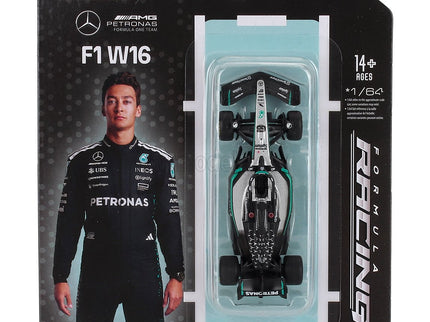 Mercedes Benz F1 W16 Team AMG Petronas Motorsport N°63 Sezóna 2025 George Russell 1:64 Bburago čierna strieborná zelená