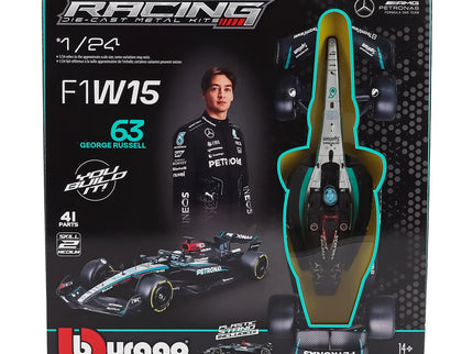 Mercedes Benz F1 W15 EQ Performance Team AMG Petronas Motorsport N°63 Sezóna 2024 George Russell 1:24 Bburago čierna strieborná zelená