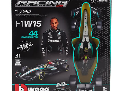 Mercedes Benz F1 W15 EQ Performance Team AMG Petronas Motorsport N°44 Sezóna 2024 Lewis Hamilton 1:24 Bburago čierna strieborná zelená