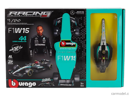 Mercedes Benz F1 W15 EQ Performance Team AMG Petronas Motorsport N°44 Sezóna 2024 Lewis Hamilton 1:24 Bburago čierna strieborná zelená