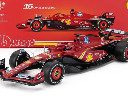 FERRARI | F1  SF-24 TEAM SCUDERIA FERRARI N 16 WINNER MONACO GP 2024 CHARLES LECLERC - WITH PILOT AND SHOWCASE | RED BLACK