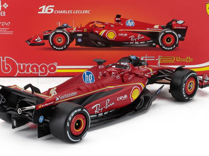 FERRARI | F1  SF-24 TEAM SCUDERIA FERRARI N 16 WINNER MONACO GP 2024 CHARLES LECLERC - WITH PILOT AND SHOWCASE | RED BLACK