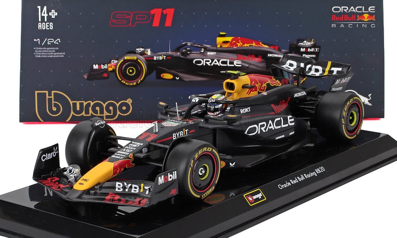 RED BULL | F1  RB20 TEAM ORACLE RED BULL RACING N 11 SEASON 2024 SERGIO PEREZ - WITH PILOT AND SHOWCASE | BLUE YELLOW RED