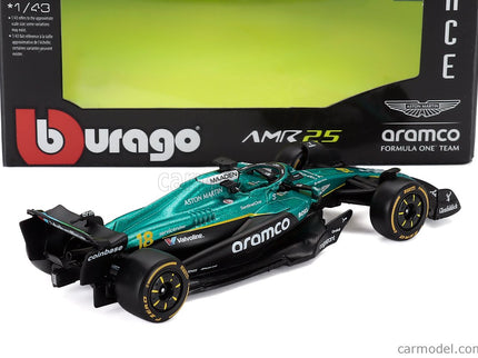 ASTON MARTIN F1 AMR25 Team Aramco Cognizant N°18 Sezóna 2025 Lance Stroll 1:43 Bburago zelená čierna