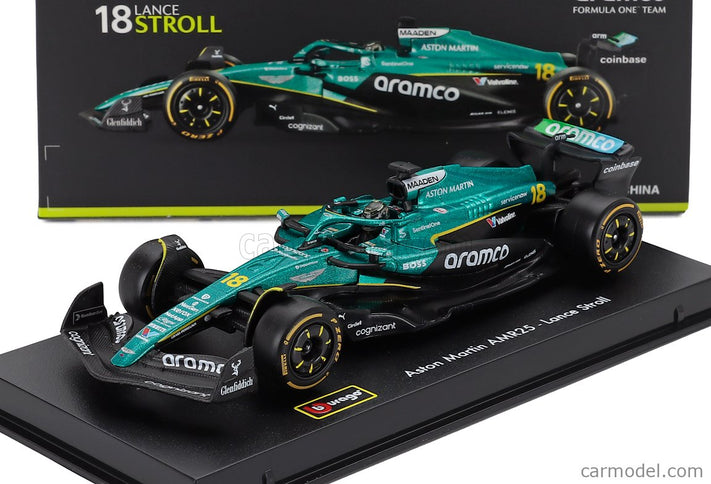 ASTON MARTIN F1 AMR25 Team Aramco Cognizant N°18 Sezóna 2025 Lance Stroll 1:43 Bburago zelená čierna