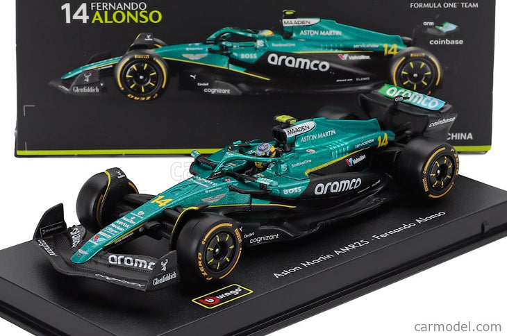 ASTON MARTIN F1 AMR25 Team Aramco Cognizant N°14 Sezóna 2025 Fernando Alonso 1:43 Bburago zelená čierna