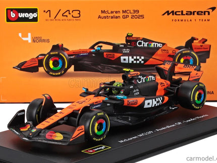 Mclaren F1 MCL39 Team Mclaren N°4 Majster Sveta Sezóna 2025 Lando Norris 1:43 Bburago oranžová čierna