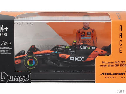 Mclaren F1 MCL39 Team Mclaren N°4 Majster Sveta Sezóna 2025 Lando Norris 1:43 Bburago oranžová čierna