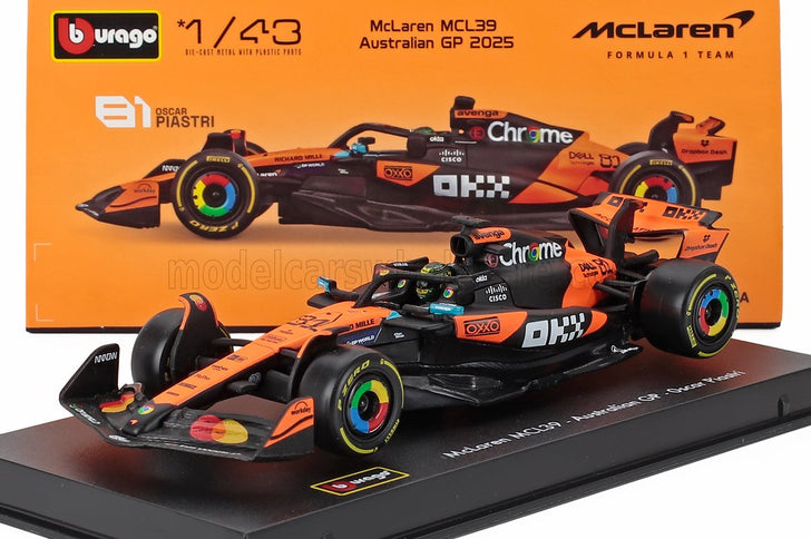 McLAREN | F1  MCL39 TEAM MCLAREN N 81 SEASON GP 2025 OSCAR PIASTRI - WITH PILOT AND SHOWCASE | ORANGE BLACK