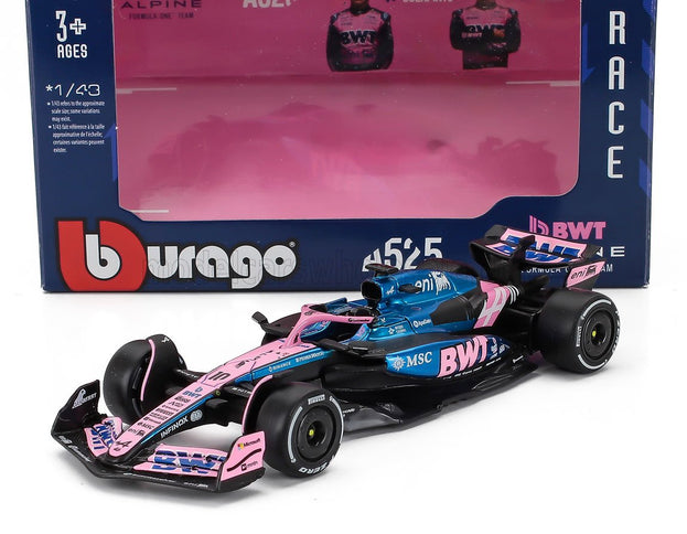 ALPINE | F1 - SET 12X - ESPOSITORE - DISPLAY STAND - A525 TEAM BWT ALPINE N 10 SEASON 2025 PIERRE GASLY + N 43 FRANCO COLAPINTO | BLACK BLUE PINK