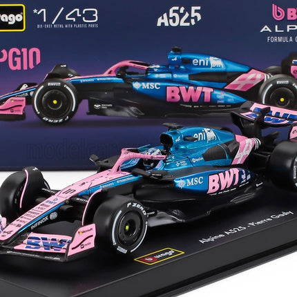 ALPINE | F1  A525 TEAM BWT ALPINE N 10 SEASON 2025 PIERRE GASLY - WITH PILOT AND SHOWCASE | BLACK BLUE PINK