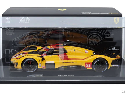 Ferrari 499P 3.0L Turbo V6 Team AF Corse N°83 Víťaz 24h Le Mans 2025 Robert Kubica - Phil Hanson - Yifei YE 1:18 Bburago žltá červená