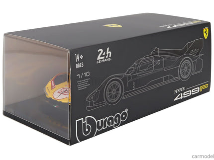 Ferrari 499P 3.0L Turbo V6 Team AF Corse N°83 Víťaz 24h Le Mans 2025 Robert Kubica - Phil Hanson - Yifei YE 1:18 Bburago žltá červená