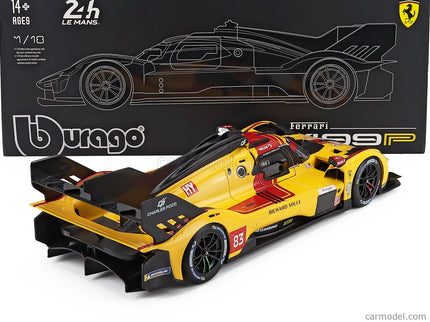 Ferrari 499P 3.0L Turbo V6 Team AF Corse N°83 Víťaz 24h Le Mans 2025 Robert Kubica - Phil Hanson - Yifei YE 1:18 Bburago žltá červená