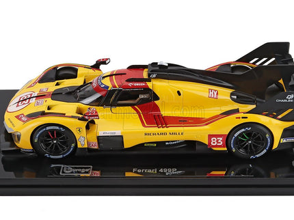 Ferrari 499P 3.0L Turbo V6 Team AF Corse N°83 Víťaz 24h Le Mans 2025 Robert Kubica - Phil Hanson - Yifei YE 1:18 Bburago žltá červená