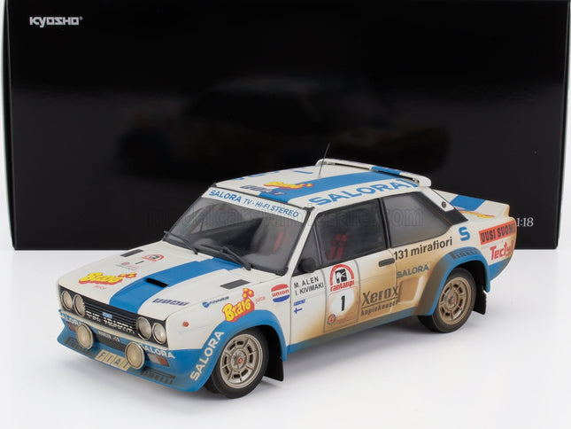 FIAT | 131 ABARTH (dirty and night version) N 1 WINNER RALLY 1000 LAKES 1980 MARKKU ALEN - ILKKA KIVIMAKI | WHITE LIGHT BLUE