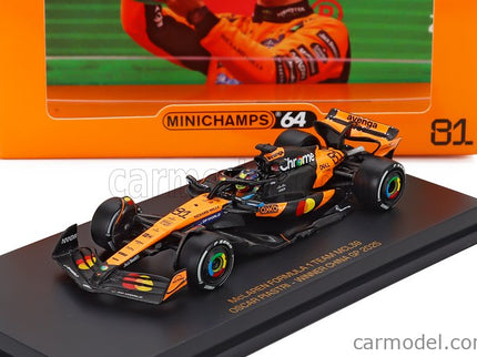 Mclaren F1 MCL39 Team Mclaren N°81 Víťaz China GP 2025 Oscar Piastri 1:64 Minichamps oranžová čierna