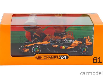 Mclaren F1 MCL39 Team Mclaren N°81 Víťaz China GP 2025 Oscar Piastri 1:64 Minichamps oranžová čierna