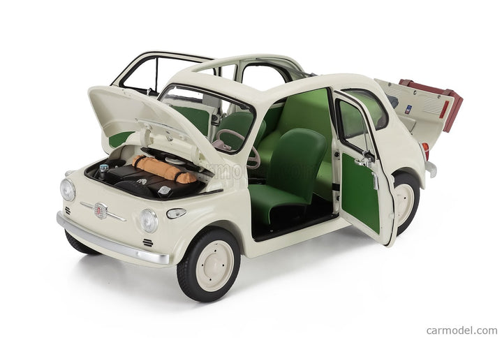Fiat Nuova 500 Open Roof 1957 1:18 Kyosho biela