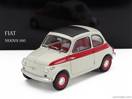 Fiat 500 Sport 1958 1:18 Kyosho biela červená