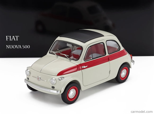 Fiat 500 Sport 1958 1:18 Kyosho biela červená