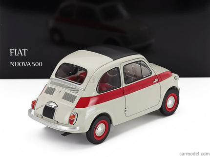 Fiat 500 Sport 1958 1:18 Kyosho biela červená