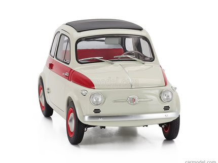 Fiat 500 Sport 1958 1:18 Kyosho biela červená