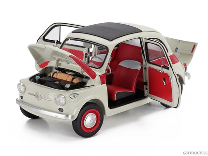 Fiat 500 Sport 1958 1:18 Kyosho biela červená