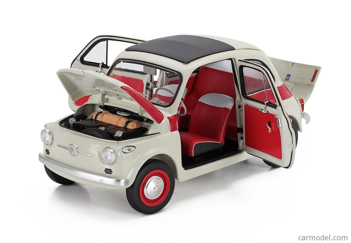 Fiat 500 Sport 1958 1:18 Kyosho biela červená