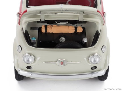 Fiat 500 Sport 1958 1:18 Kyosho biela červená