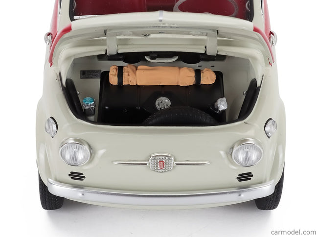 Fiat 500 Sport 1958 1:18 Kyosho biela červená