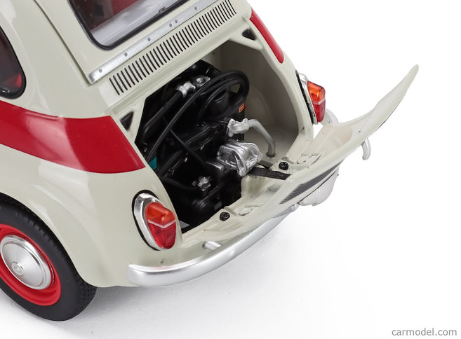 Fiat 500 Sport 1958 1:18 Kyosho biela červená