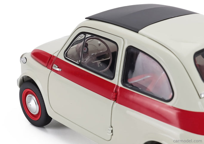 Fiat 500 Sport 1958 1:18 Kyosho biela červená