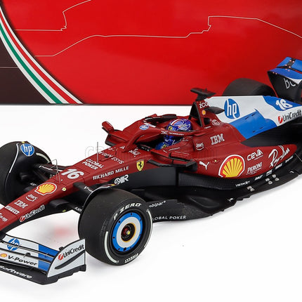 Ferrari F1 SF-25 Team Scuderia Ferrari HP N°16 Miami GP 2025 Charles Leclerc - Polyfoam Packaging 1:18 BBR Models červená modrá biela