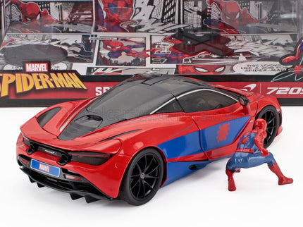 McLAREN | 720S WITH SPIDERMAN FIGURE MARVEL 2018 | RED BLUE