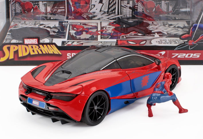 McLAREN | 720S WITH SPIDERMAN FIGURE MARVEL 2018 | RED BLUE