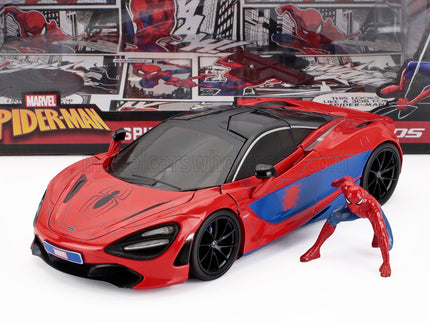 McLAREN | 720S WITH SPIDERMAN FIGURE MARVEL 2018 | RED BLUE