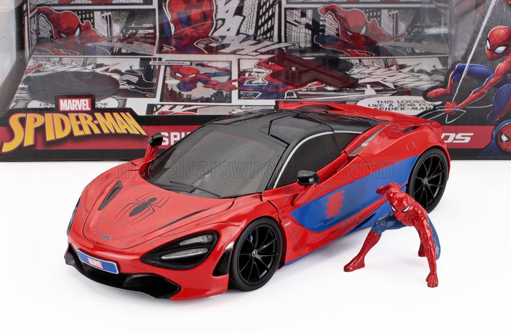 McLAREN | 720S WITH SPIDERMAN FIGURE MARVEL 2018 | RED BLUE